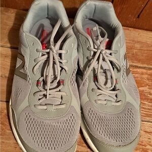 New Balance Light Gray and Red Men's Athletic Shoes